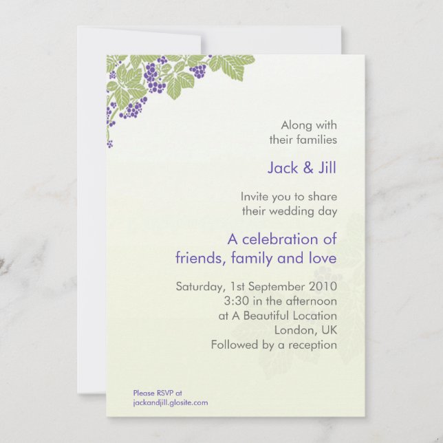 Druvor 5x7 inbjudningar (Framsida)