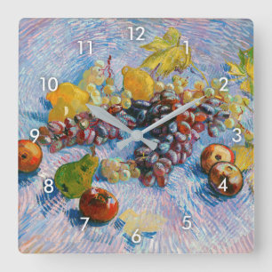 Druvor, citroner, päron och äpplen, Van Gogh Fyrkantig Klocka