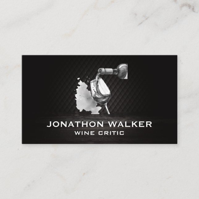 Druvor från vin och en Flaska av Vin Pour Visitkort (Framsida)