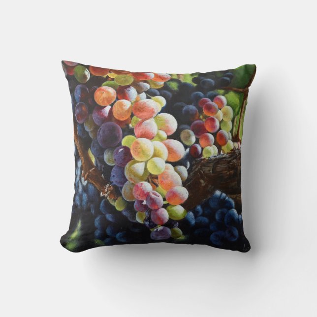 Druvor i Abundance för Vin Älskare & Wineries Kudde (Framsida)