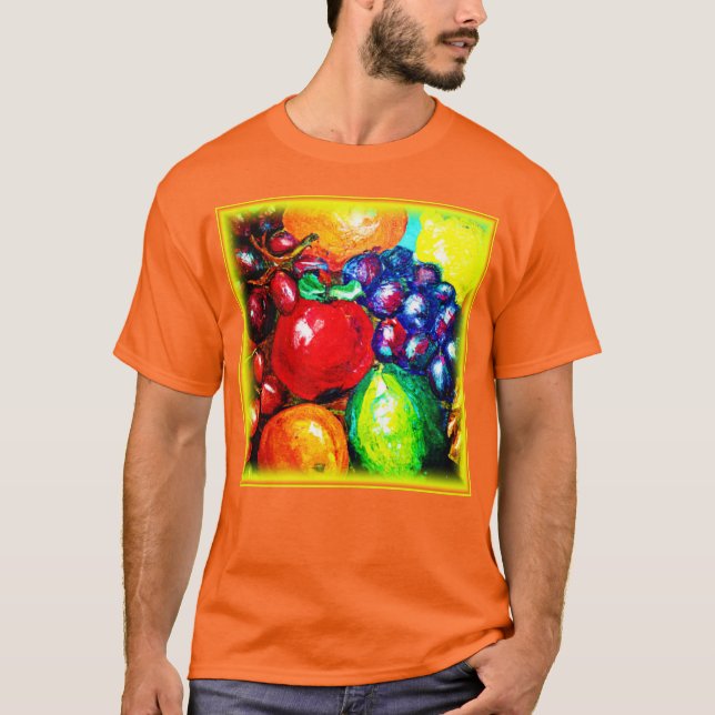 Druvor, kalk, Orange, äppelfrukt. Köp nu T Shirt (Framsida)