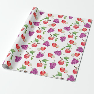 Druvor och Äpplen Fruktälskare Presentpapper