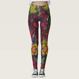 Druvor och blommor leggings