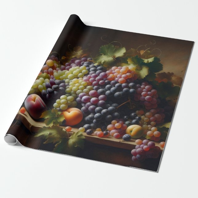 Druvor och färgreducering presentpapper (Utrullad)