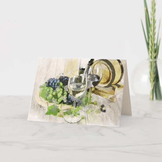 Druvor och hälsningskort för vin kort (Framsida)