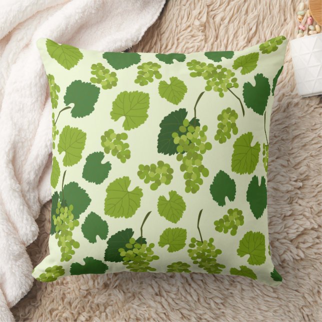 Druvor och Löv Mönster Kudde (Filt)