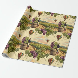 Druvor och Luftballonger från vin Land Presentpapper