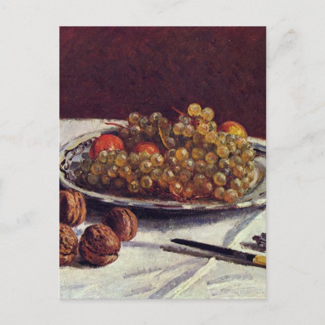 Druvor och valnötter på en Bord Sisley Impressioni Vykort (Framsida)