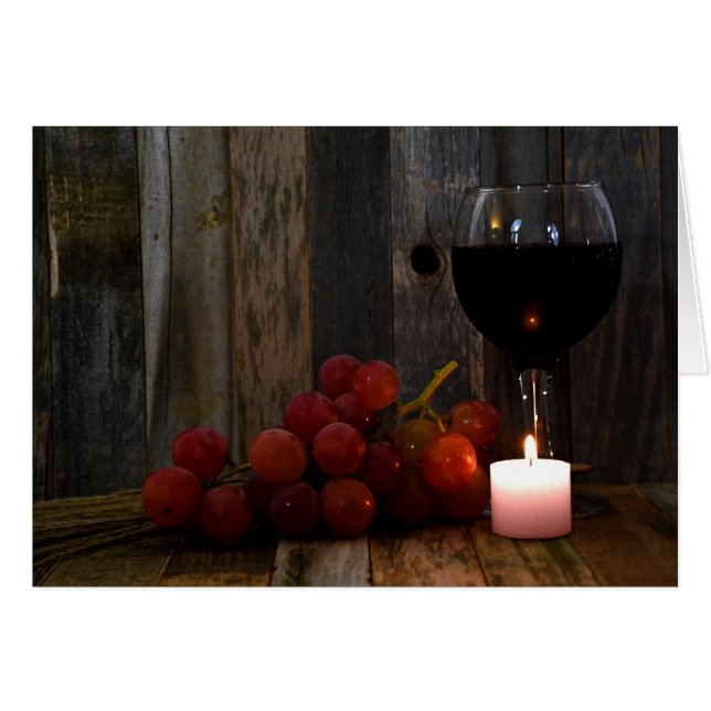 druvor och vin glöd hälsningskort (Framsidan Horizontal)