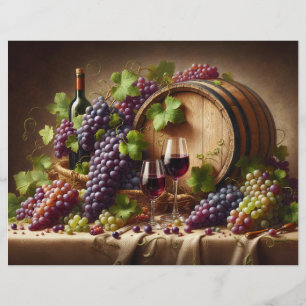 Druvor och vin stilleben Scrapbookpapper