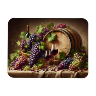 Druvor och Vin stillliv Magnet