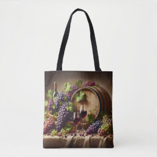 Druvor och Vin stillliv Tygkasse