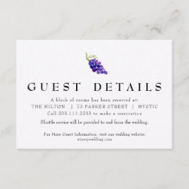 Druvor på detaljkortet Vine Vin Bröllop Tilläggskort