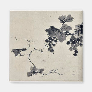 Druvor på en vine Ukiyo-e. Magnet