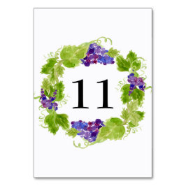 Druvor på vinet-Bordsnumret Bordsnummer