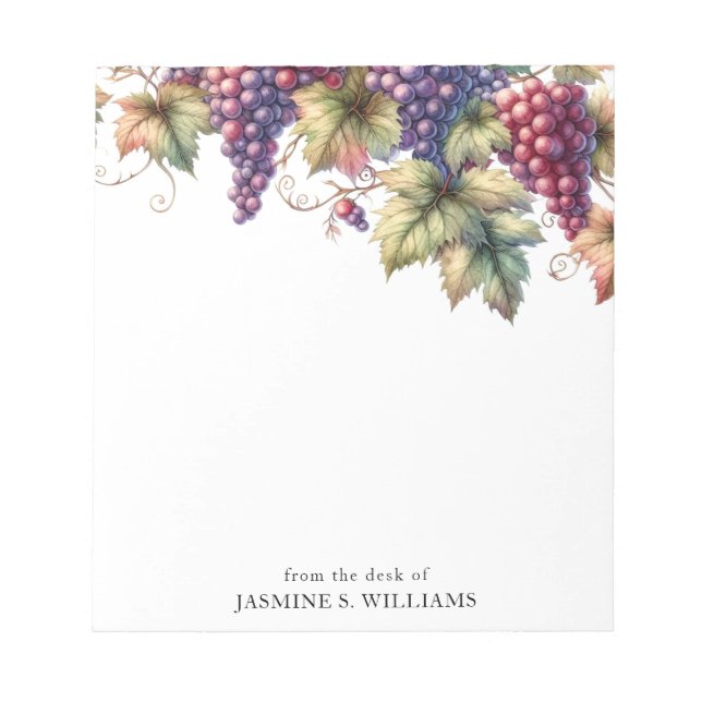 Druvor på vinet från avstjälken på anteckningsblock (Framsida)