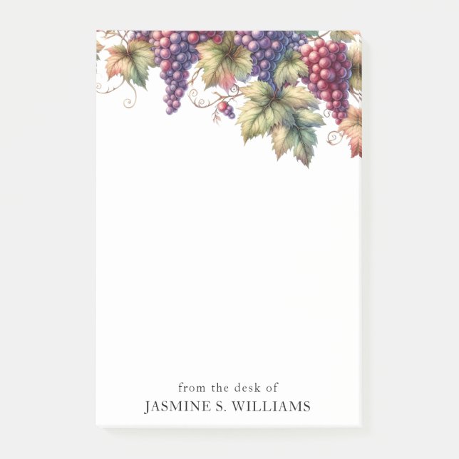 Druvor på vinet från avstjälken på post-it block (Framsida)