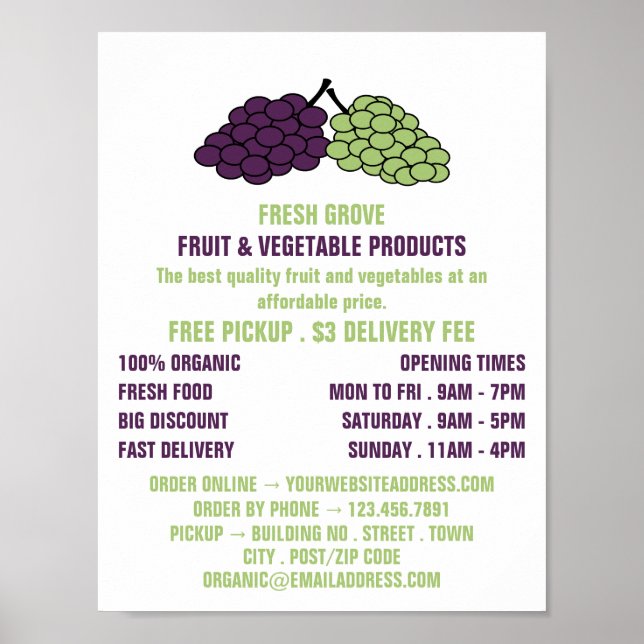 Druvor, reklam för växtodlare poster (Framsidan)