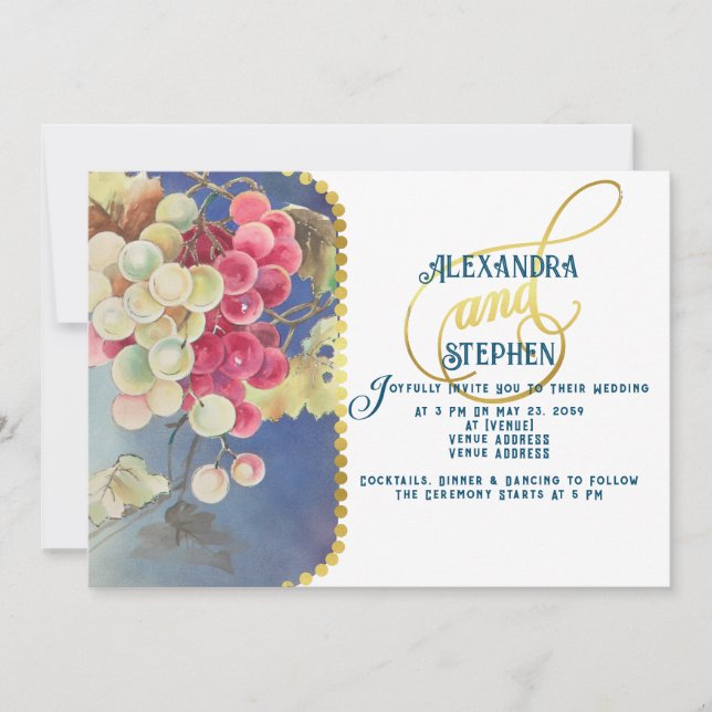 Druvorna Winery Rustic Land Chic Bröllop Inbjudningar (Framsida)