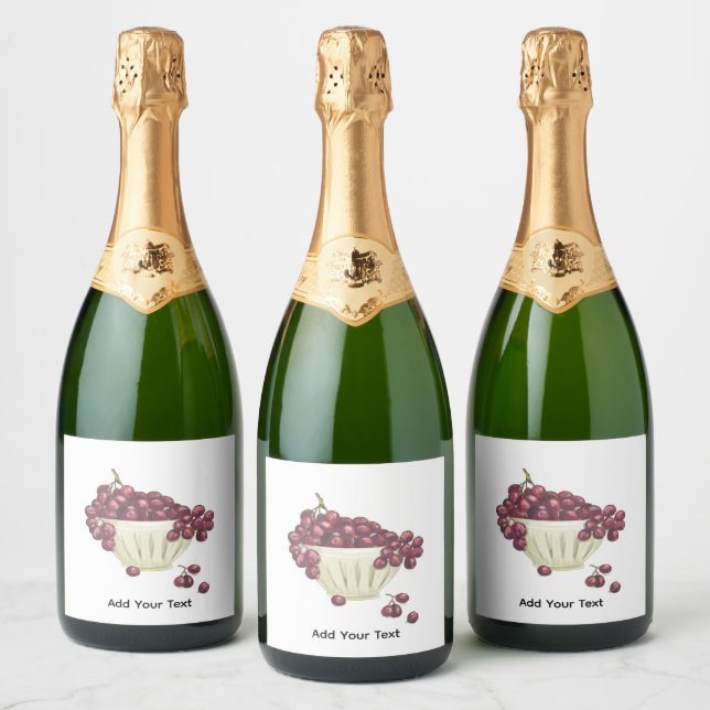 Druvskål Vin Etikett (Flaskor)