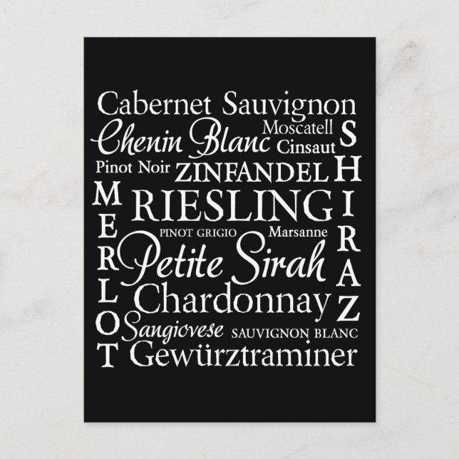 Druvsorter Vin Vykort (Framsida)