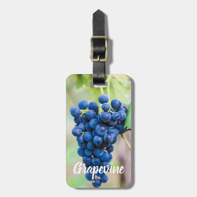 Druvvin för vin och vinodlargåva av vindruva bagagebricka (Vertikal Framsida)