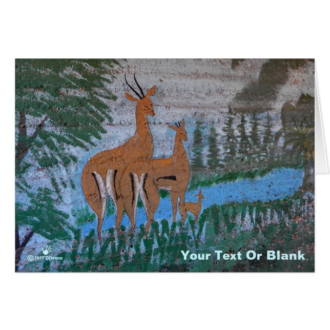 Druze Street Art - Gazelle Hälsningskort (Framsidan Horizontal)