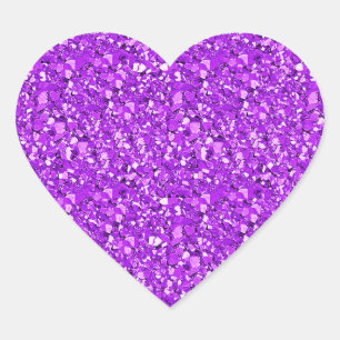 Druzy crystal - ametyst lila hjärtformat klistermärke