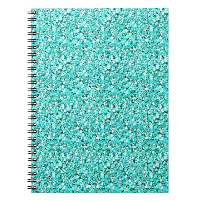 Druzy crystal - aquamarine blue anteckningsbok med spiral (Framsidan)