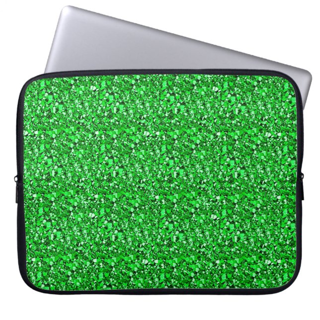 Druzy crystal - emerald grönt laptop fodral (Framsidan)