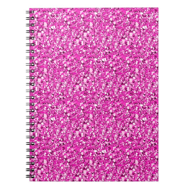 Druzy crystal - Fuchsia rosa Anteckningsbok Med Spiral (Framsidan)
