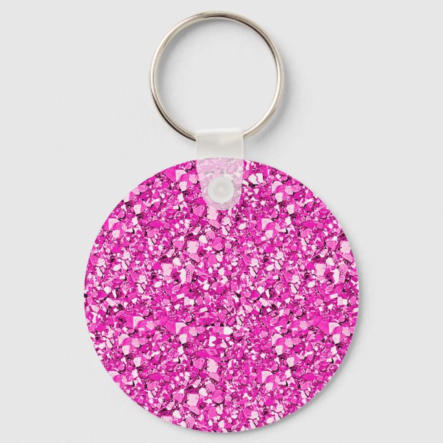 Druzy crystal - Fuchsia rosa Nyckelring (Framsida)