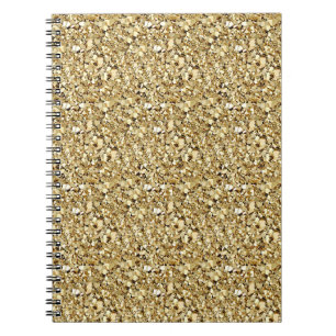 Druzy crystal - Metalliskt guld Anteckningsbok Med Spiral