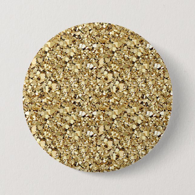 Druzy crystal - Metalliskt guld Knapp (Framsida)