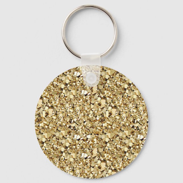 Druzy crystal - Metalliskt guld Nyckelring (Framsida)