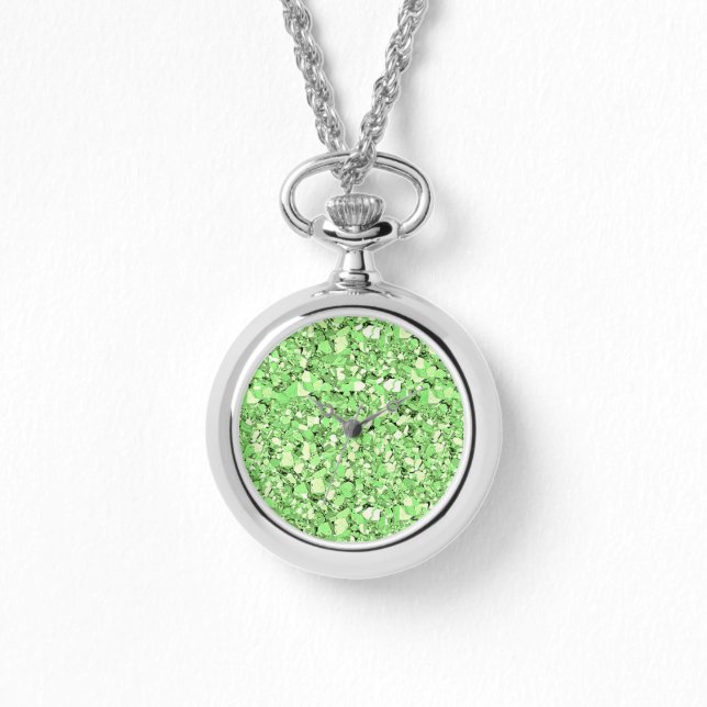 Druzy crystal - peridot grönt armbandsur (Framsida)
