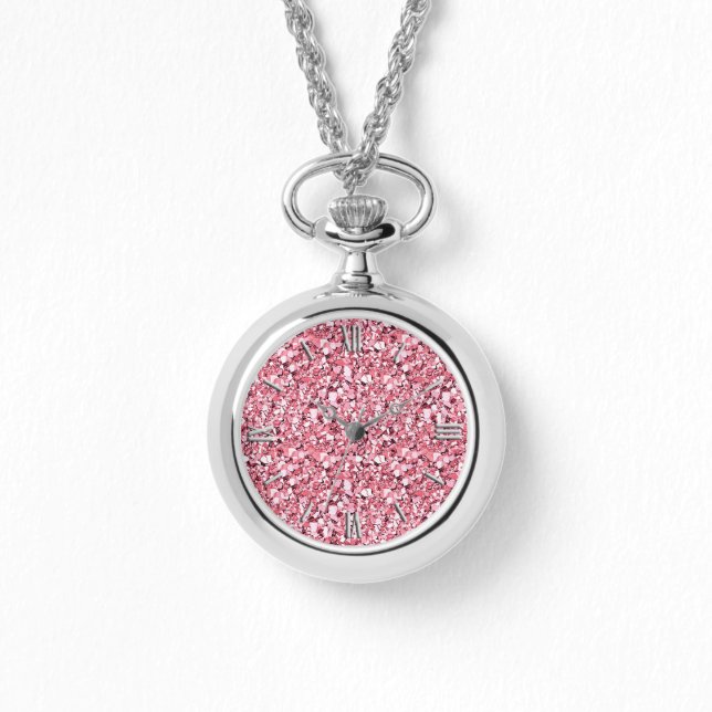 Druzy crystal - ro kvartz rosa armbandsur (Framsida)