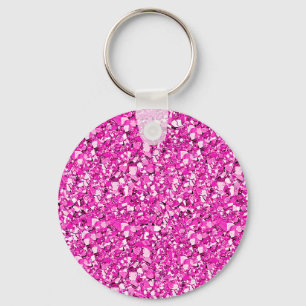 Druzy kristall - fuchsia rosa nyckelring