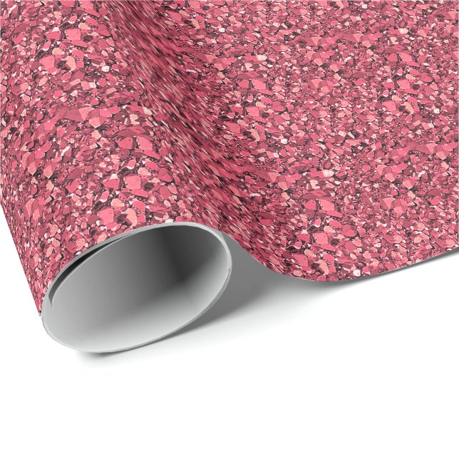 Druzy kristall - röd granatrött presentpapper (Rullad Hörn)