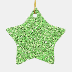 Druzy kvarts kristaller - peridot grön julgransprydnad keramik