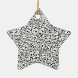 Druzy kvartskristaller - vit guld färg julgransprydnad keramik