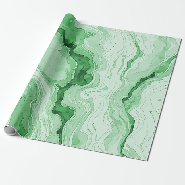 Druzy Skog Grön Agat Look  Presentpapper (Utrullad)