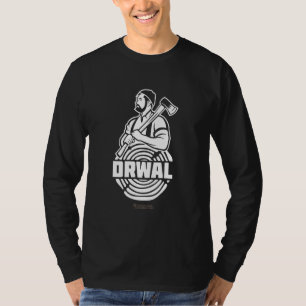 Drwal Lumberjack Poland Man med skägg och ax Drw T Shirt