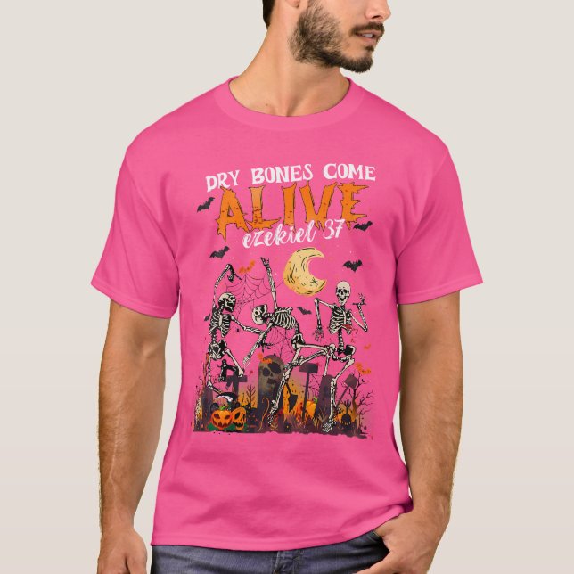 Dry Bones Come Alive Ezekiel 37 Funny Dancing Skel T Shirt (Framsida)