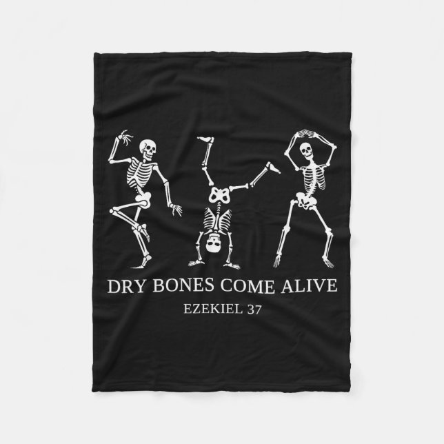 Dry Bones Come Alive Ezekiel 37 Funny Skeleton Hal Fleecefilt (Framsidan)