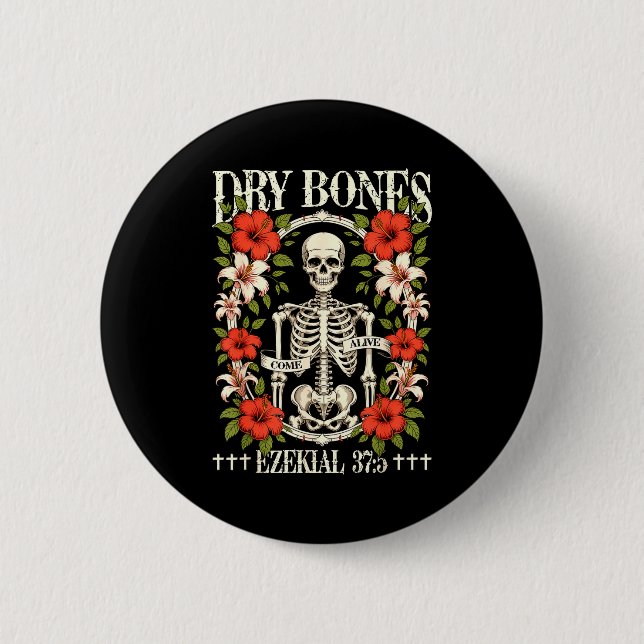 Dry Bones Come Alive Funny Skeleton Floral Christi Knapp (Framsida)
