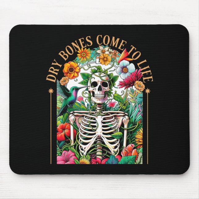 Dry Bones Come Alive Funny Skeleton Floral Christi Musmatta (Framsidan)