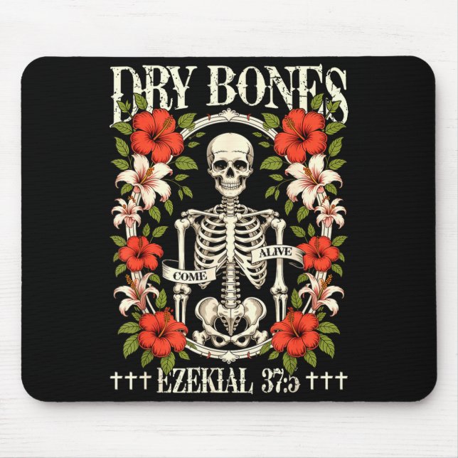 Dry Bones Come Alive Funny Skeleton Floral Christi Musmatta (Framsidan)