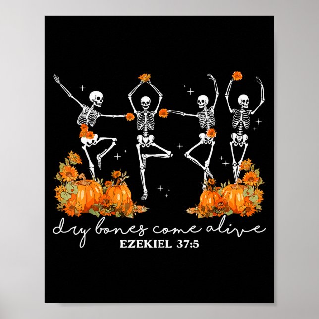 Dry Bones Come Alive Halloween Skeleton Dancing Ch Poster (Framsidan)
