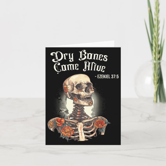 Dry Bones Come Alive Skeleton Floral Christian Hal Kort (Framsida)